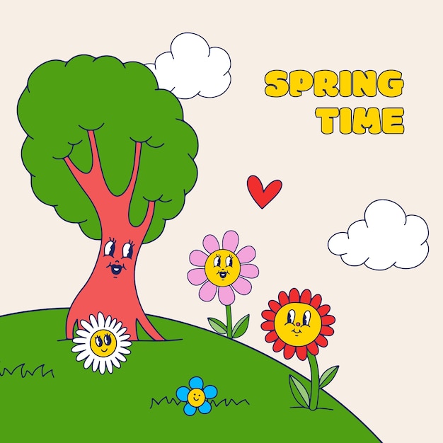 Vector hand drawn illustration for spring celebration