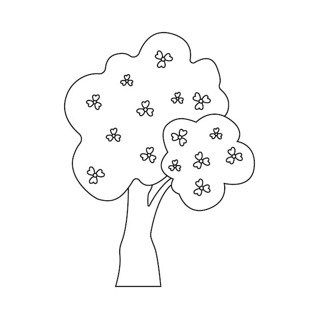 Hand drawn illustration spring tree