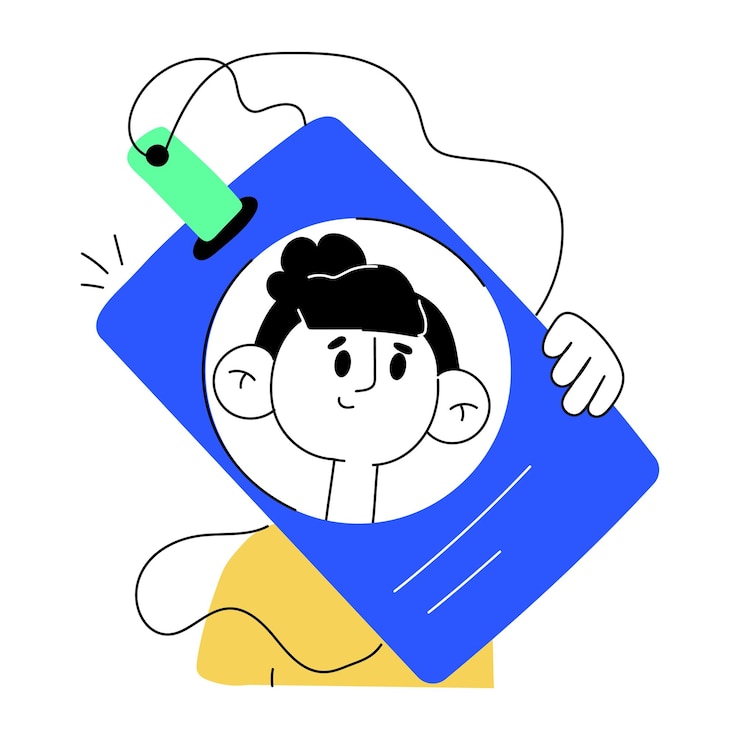 Vector hand drawn illustration of student id