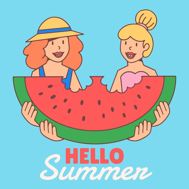 Vector hand drawn illustration for summer season