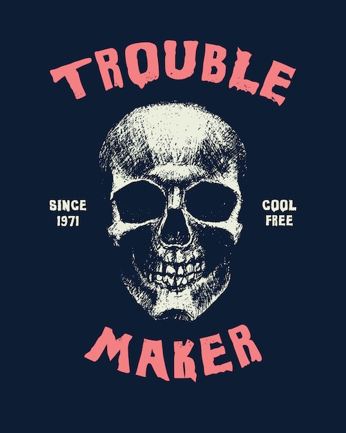 Vector hand drawn illustration. trouble maker.