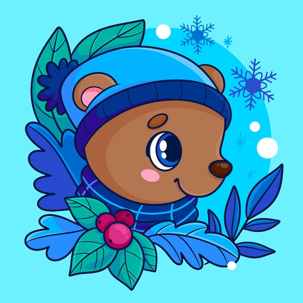 Vector hand drawn illustration for wintertime season