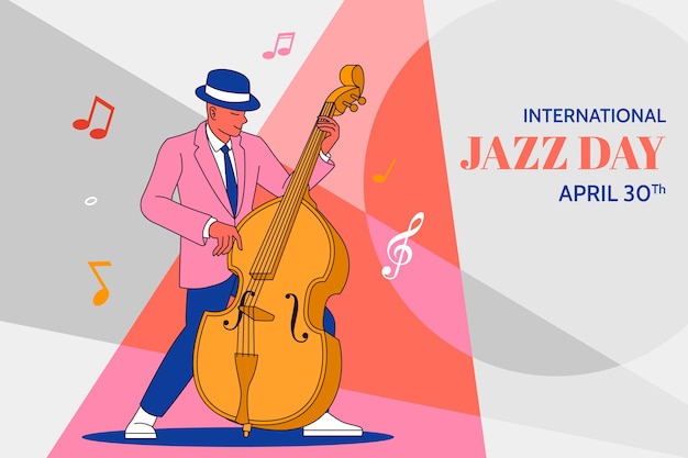 Vettore illustrazione disegnata a mano per la giornata mondiale del jazz