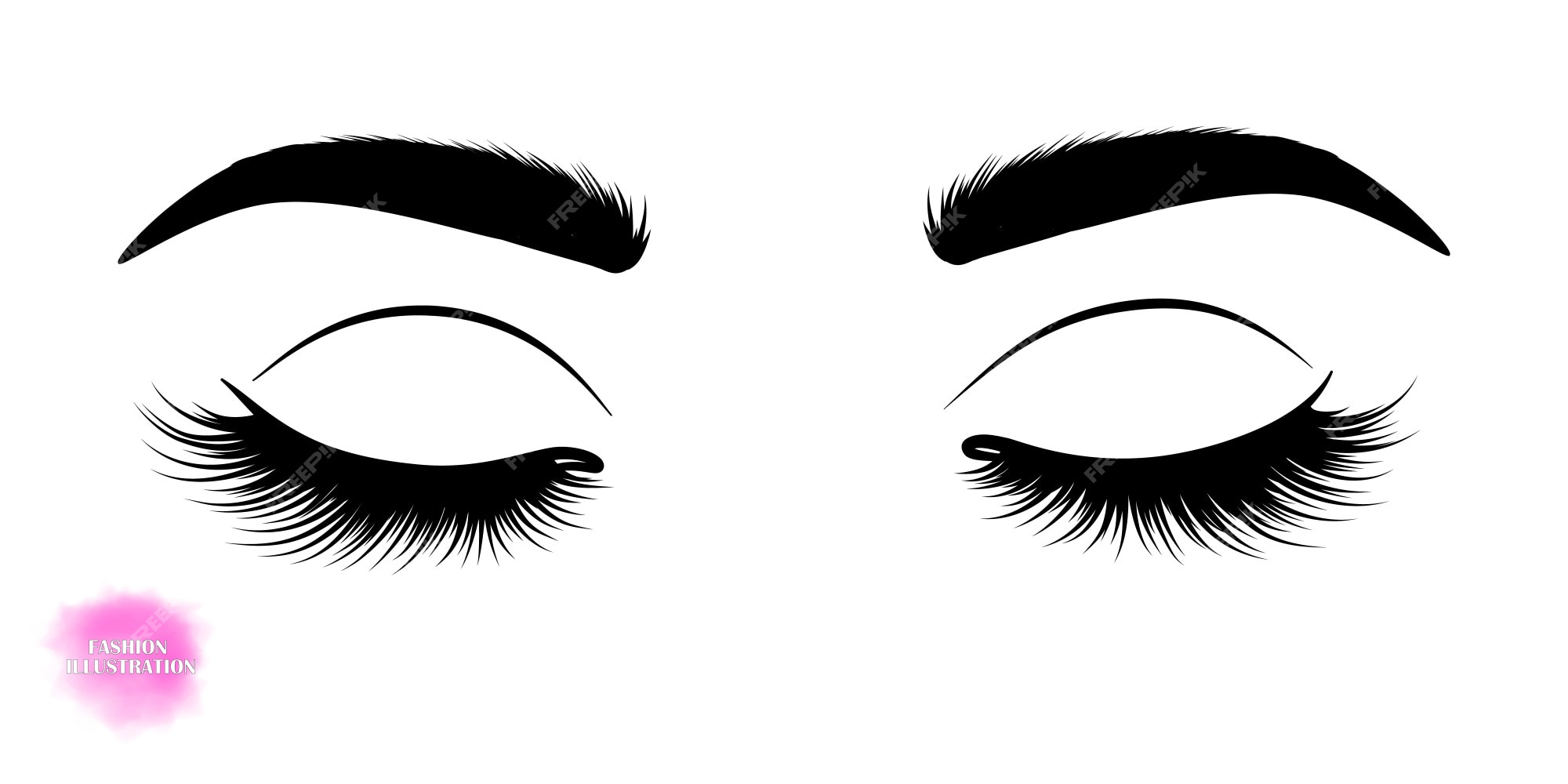 Lashes long PNG Black and White