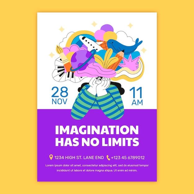 hand drawn imagination poster design