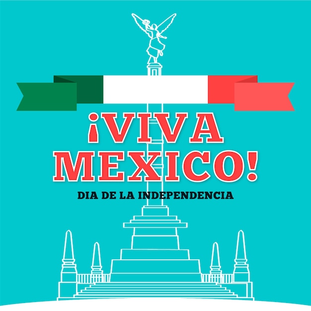 Vector hand drawn independence day of mexico