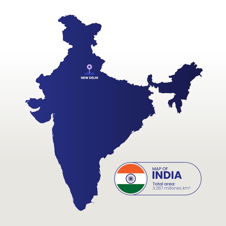 वेक्टर hand drawn india map illustration