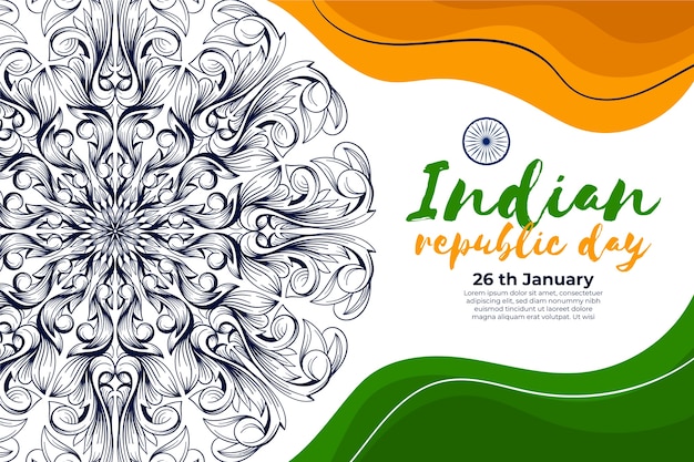 Hand-drawn indian republic day concept