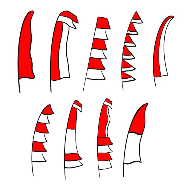 手描きのインドネシア国旗独立記念日