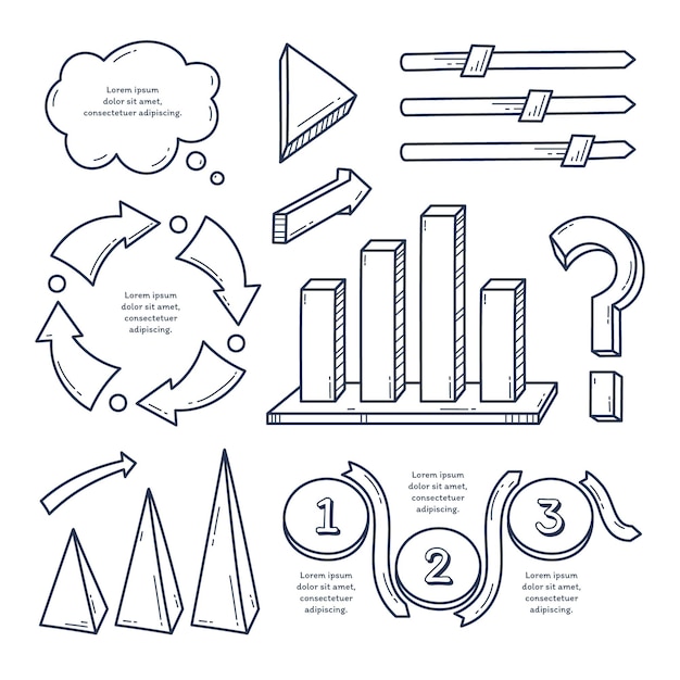 Vector hand drawn infographic element set