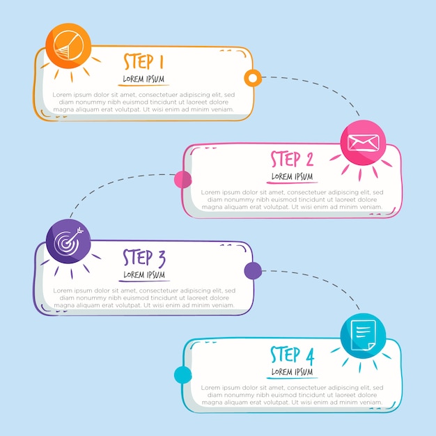 Hand drawn infographic steps