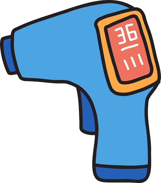 Hand Drawn infrared thermometer illustration