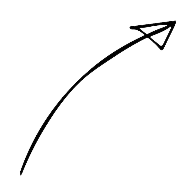 スケッチ スタイルの手描きインク矢印イラスト ビジネス落書きクリップアート デザインの 1 つの要素