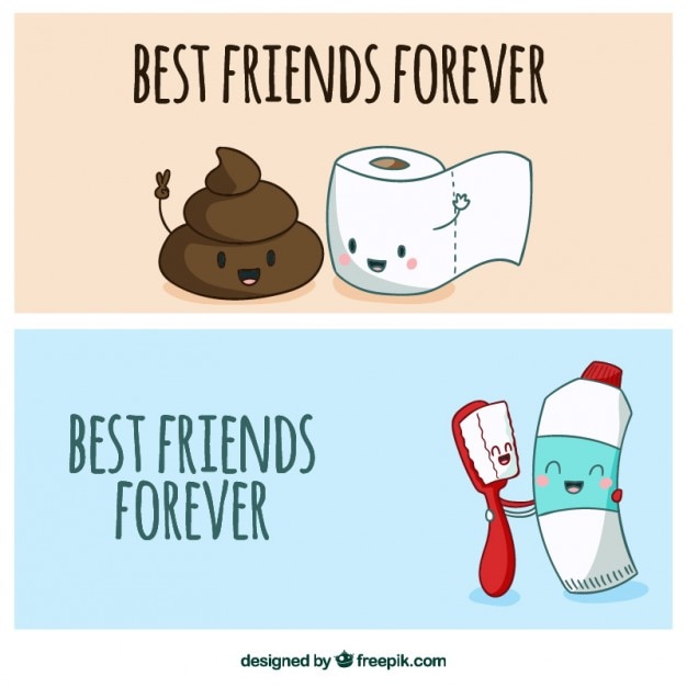 Vector hand drawn inseparable friends banners