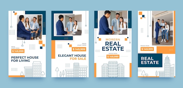 hand drawn instagram stories collection for real estate business