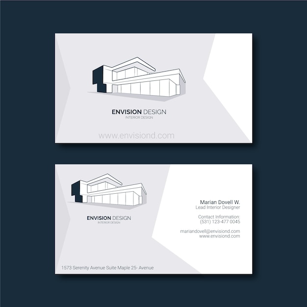 hand drawn interior design business card