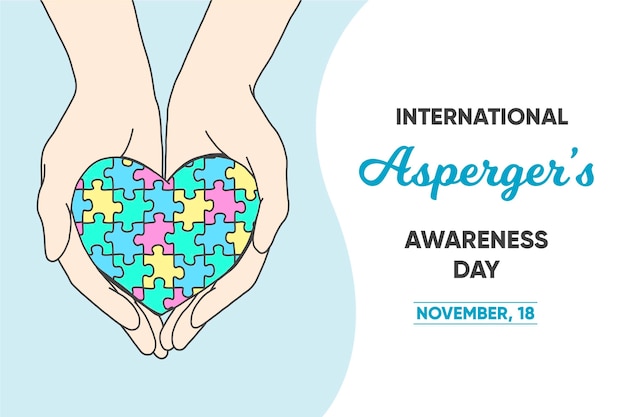 Hand drawn international asperger’s awareness day background