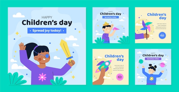 Hand drawn international children's day template design