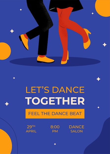 Вектор Ручно нарисованный вертикальный плакат международного дня танцев