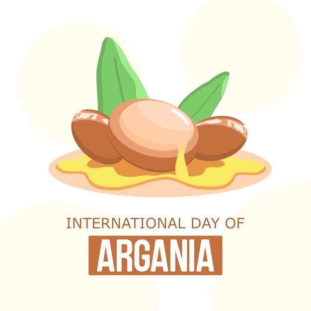Нарисованная рукой иллюстрация международного дня аргании