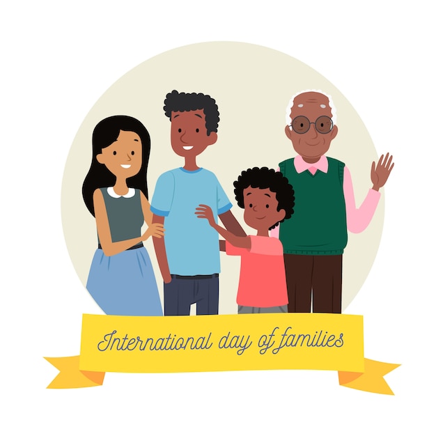 Vector hand drawn international day of families