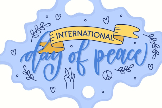 Vector hand drawn international day of peace concept