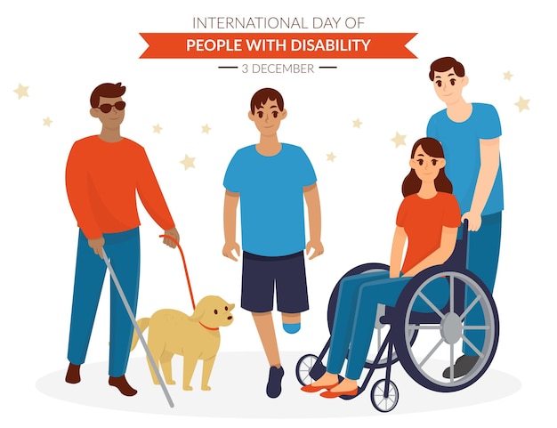 Giornata internazionale delle persone con disabilità disegnata a mano