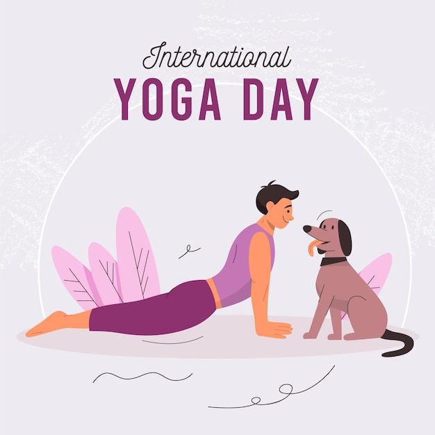 Giornata internazionale dello yoga disegnata a mano