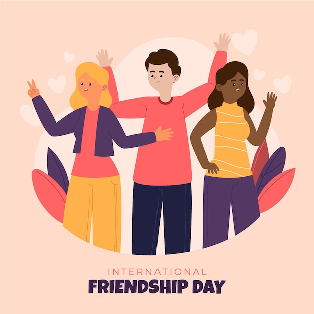 Hand drawn international friendship day illustration