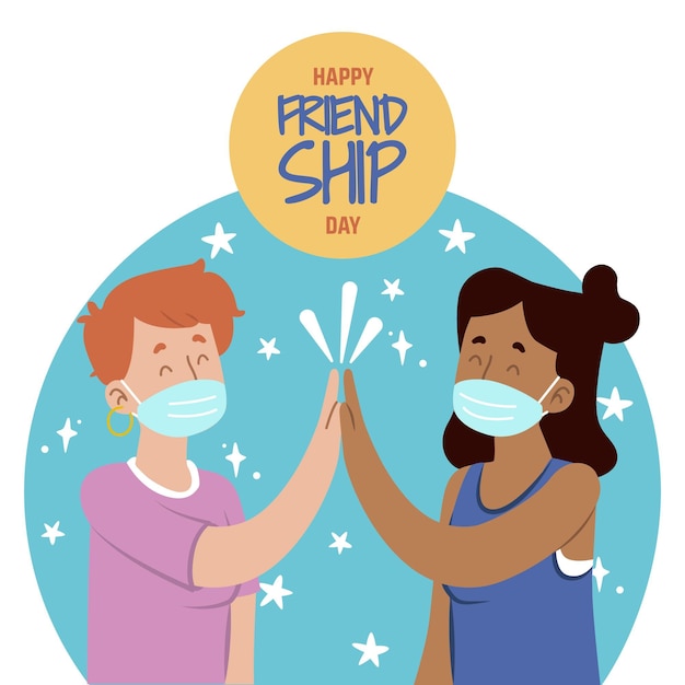 Hand drawn international friendship day illustration