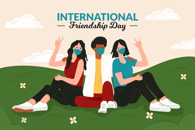 Hand drawn international friendship day illustration