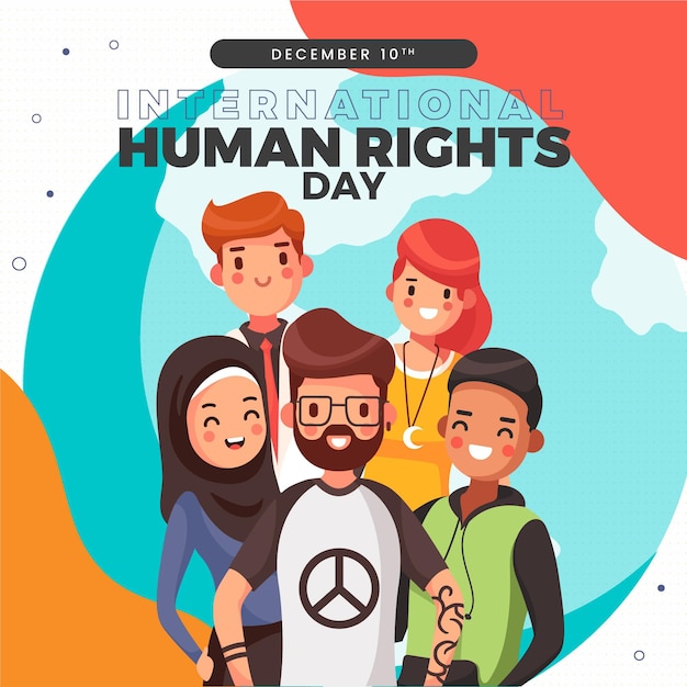 Hand drawn international human rights day illustration