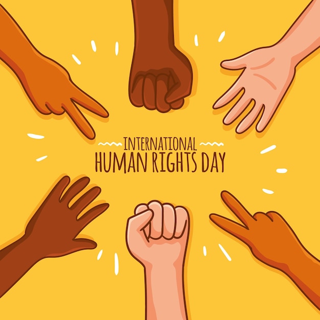 Hand drawn international human rights day