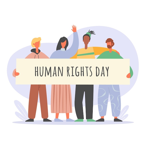 Hand drawn international human rights day