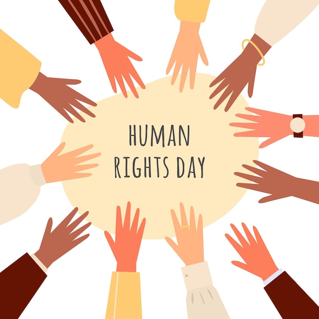 Vector hand drawn international human rights day