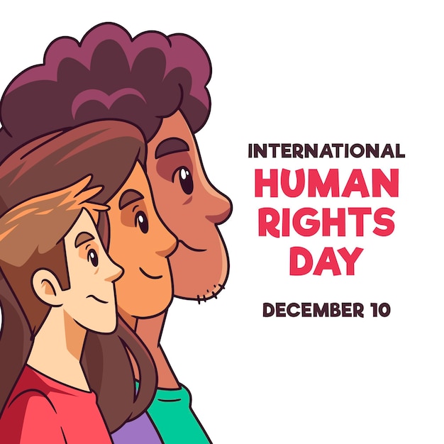 Hand drawn international human rights day