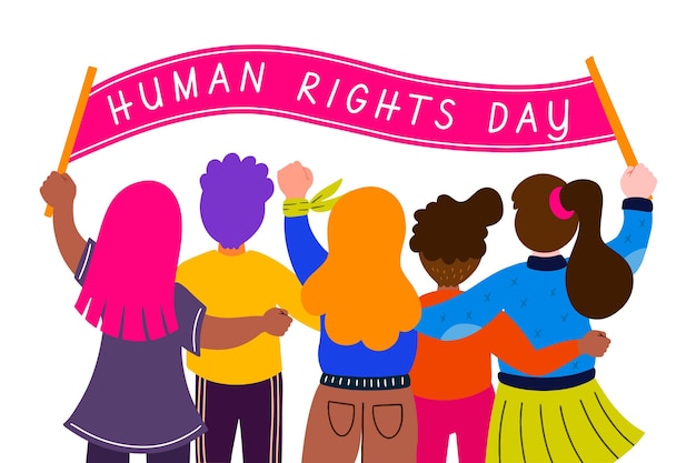 Hand drawn international human rights day