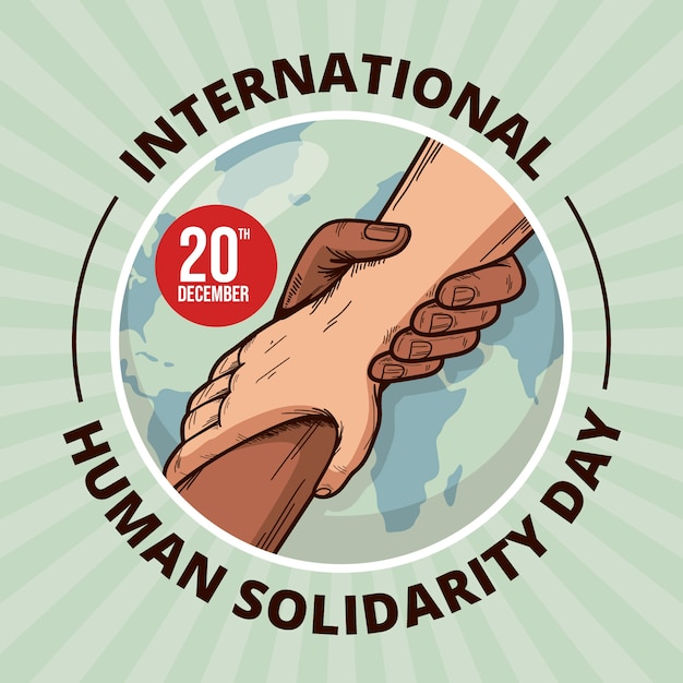 Вектор Нарисованная рукой иллюстрация международного дня солидарности людей