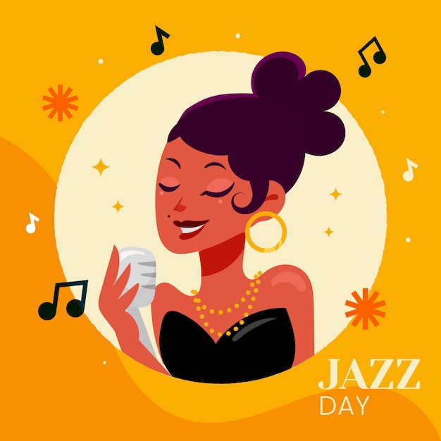 Hand drawn international jazz day illustration