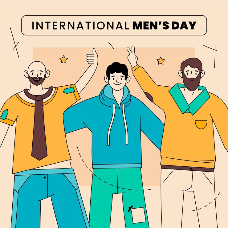Vector 手描きの国際男性の日イラスト