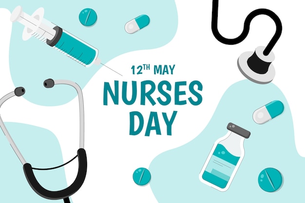 Hand drawn international nurses day background