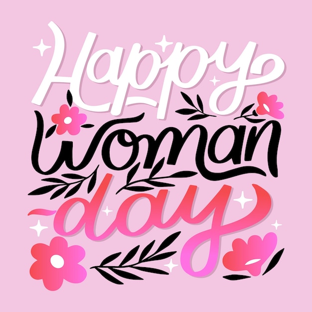 Hand drawn international women's day lettering