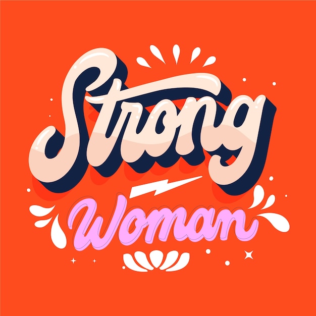 Vector hand drawn international women's day lettering