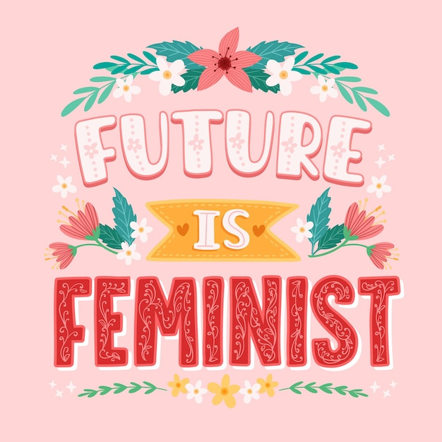 Vector hand drawn international women's day lettering