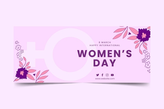 hand drawn international womens day banner template