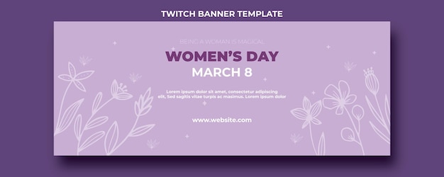 hand drawn international womens day twitch banner