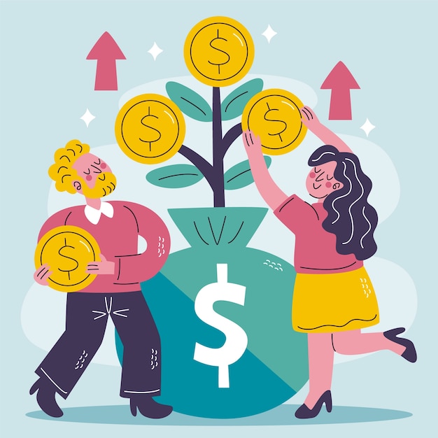 hand drawn investment illustration