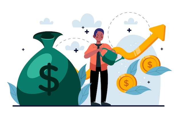 Hand drawn investments concept