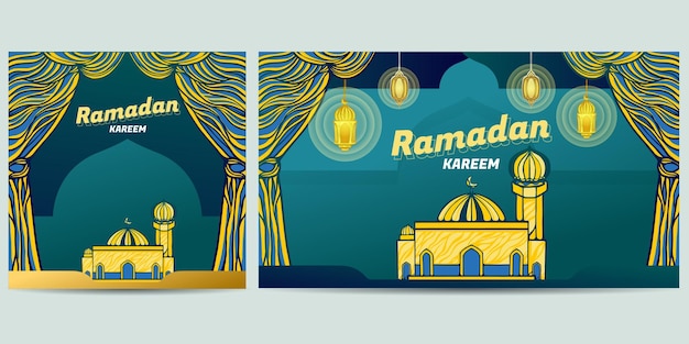 Hand Drawn Islamic Background Suitable for Eid Moments Premium Vector