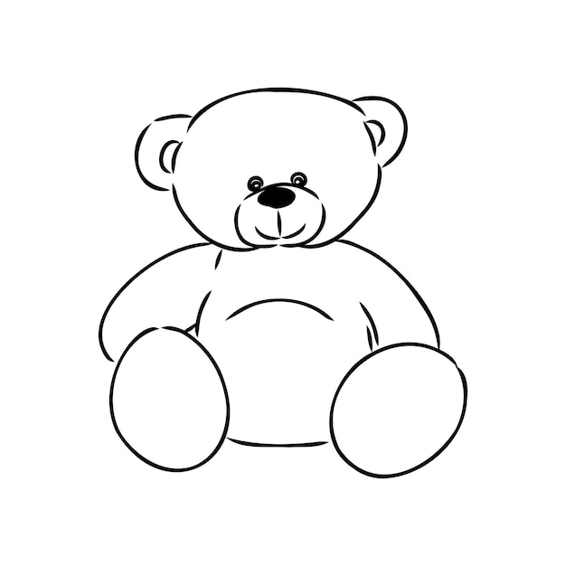 Hand drawn isolated teddy bear doodle vector illustration